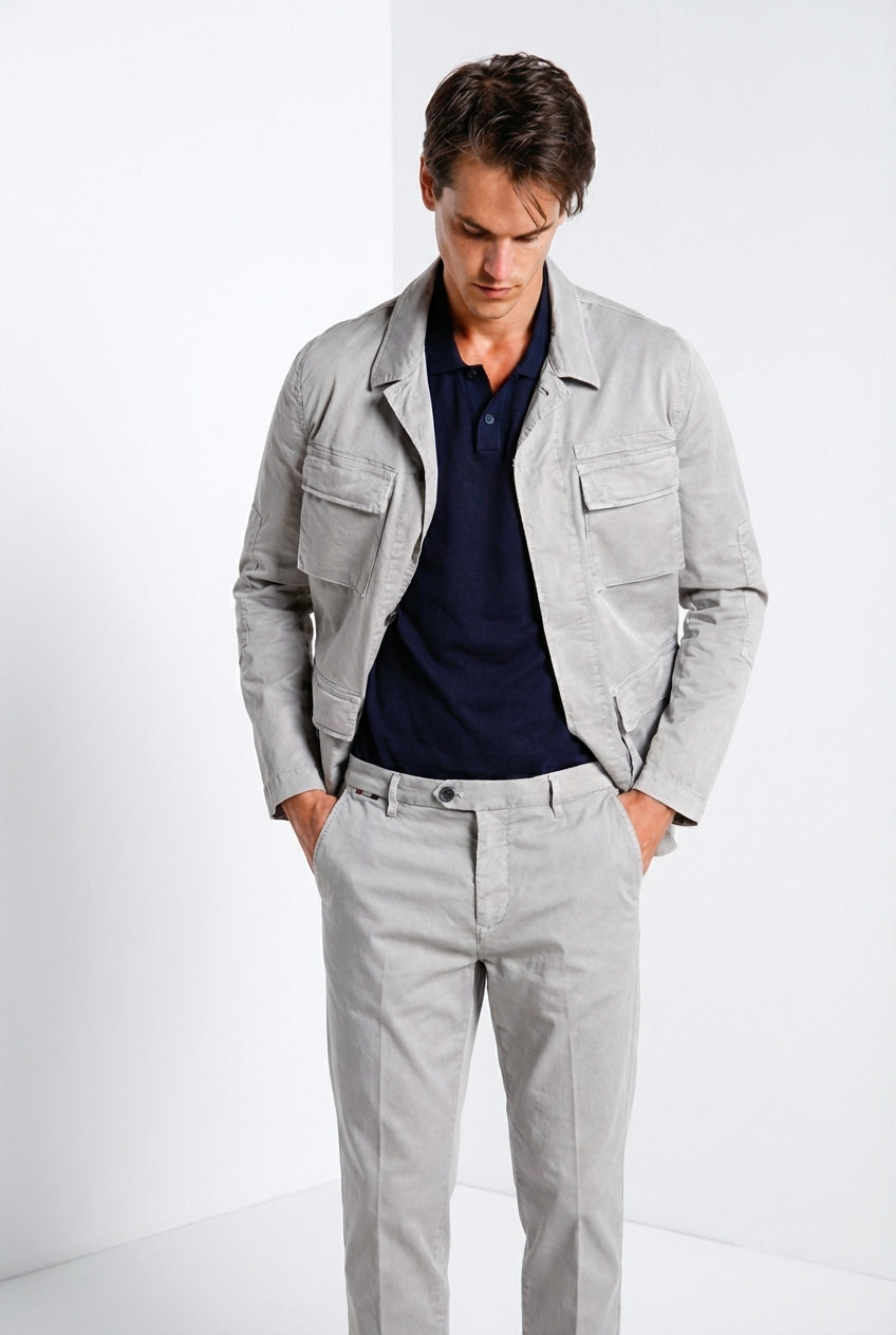 Flyshirt Delamere Herren Jacke Overshirt aus Stretch-Gabardine