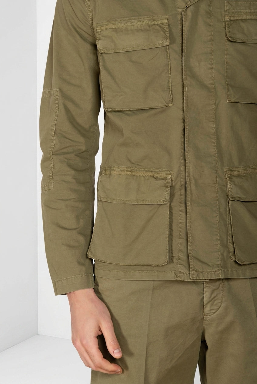 Flyshirt delamere men's overshirt jacket in stretch gabardine