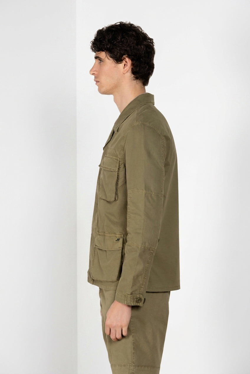 Flyshirt delamere men's overshirt jacket in stretch gabardine