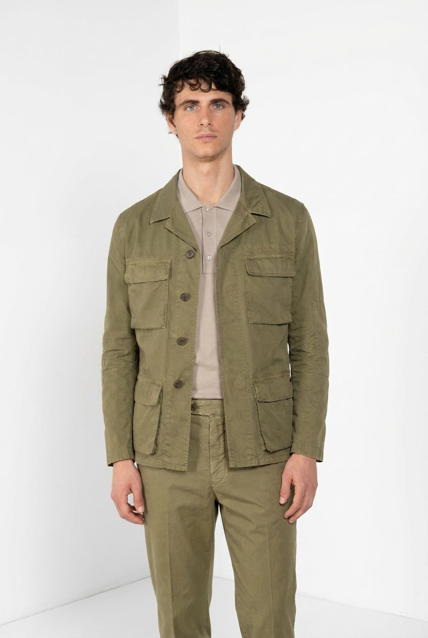 Flyshirt delamere men's overshirt jacket in stretch gabardine