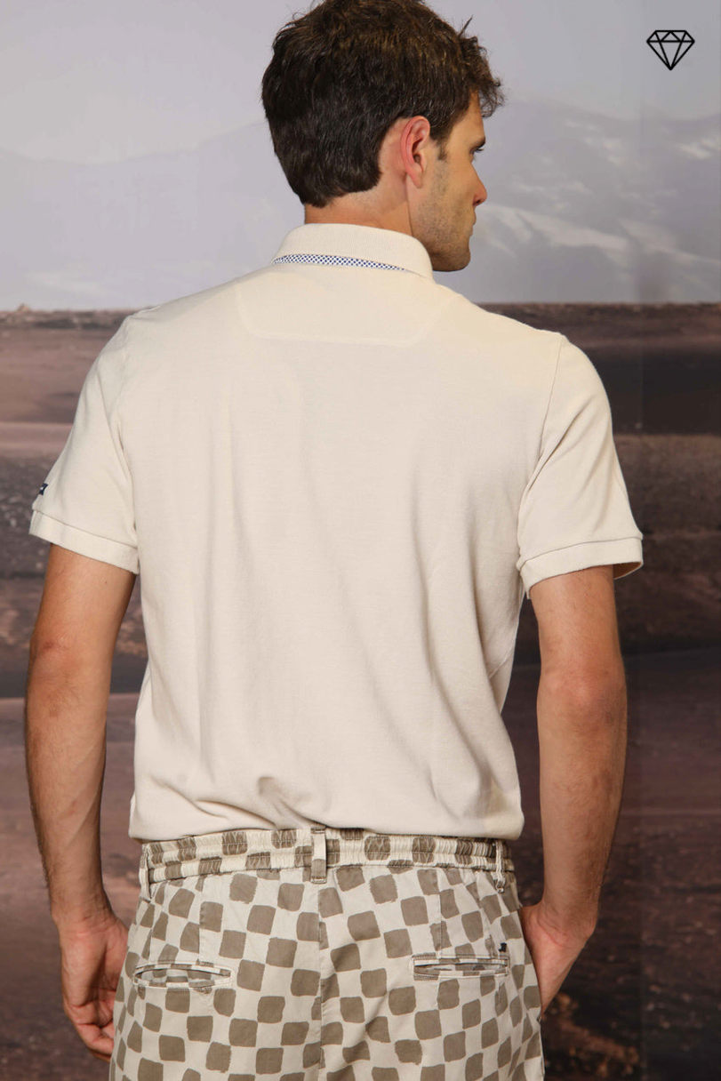 Leopardi Men's Polo in Piqué with Tailored Details ①