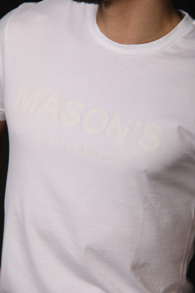 Image 3 de T-shirt homme modèle Tom MM en blanc, coupe régulière de Mason's