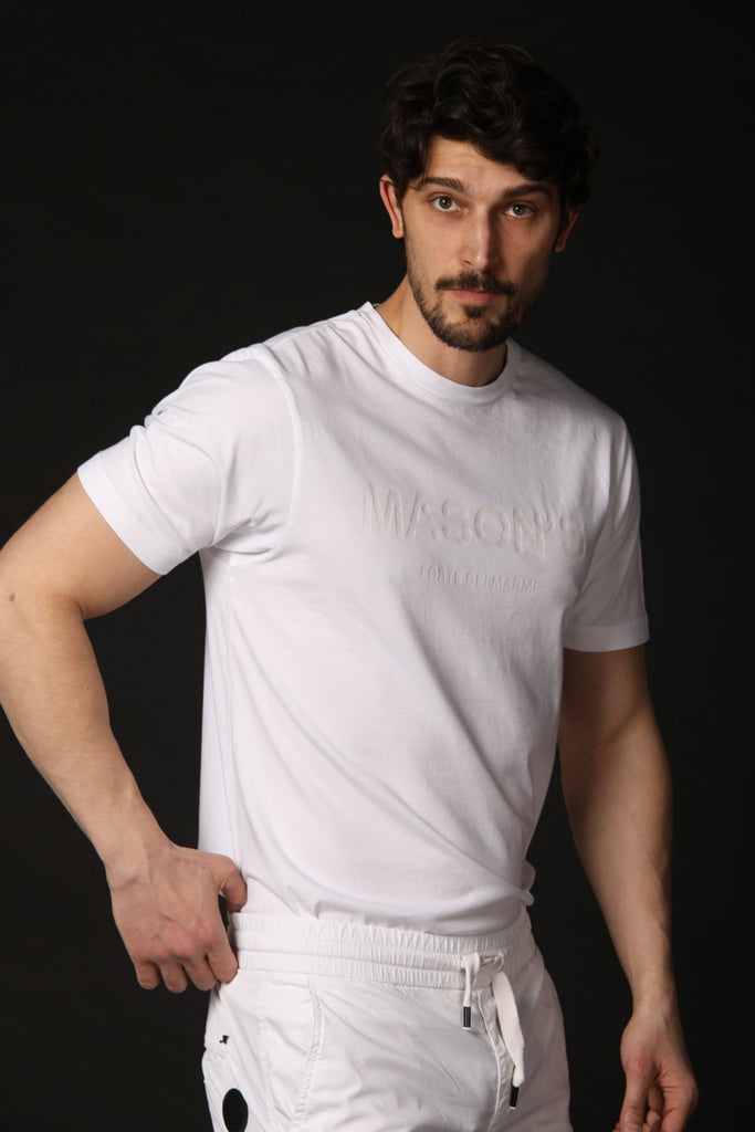 Image 2 de T-shirt homme modèle Tom MM en blanc, coupe régulière de Mason's