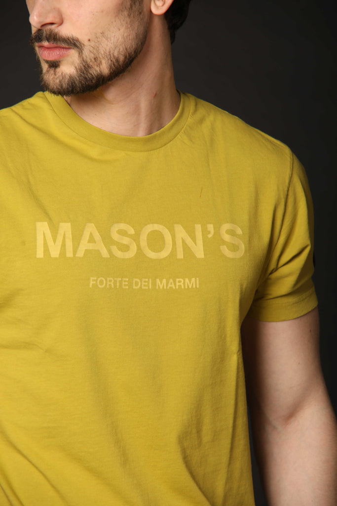 Image 3 de T-shirt homme modèle Tom MM en vert lime, coupe régulière de Mason's