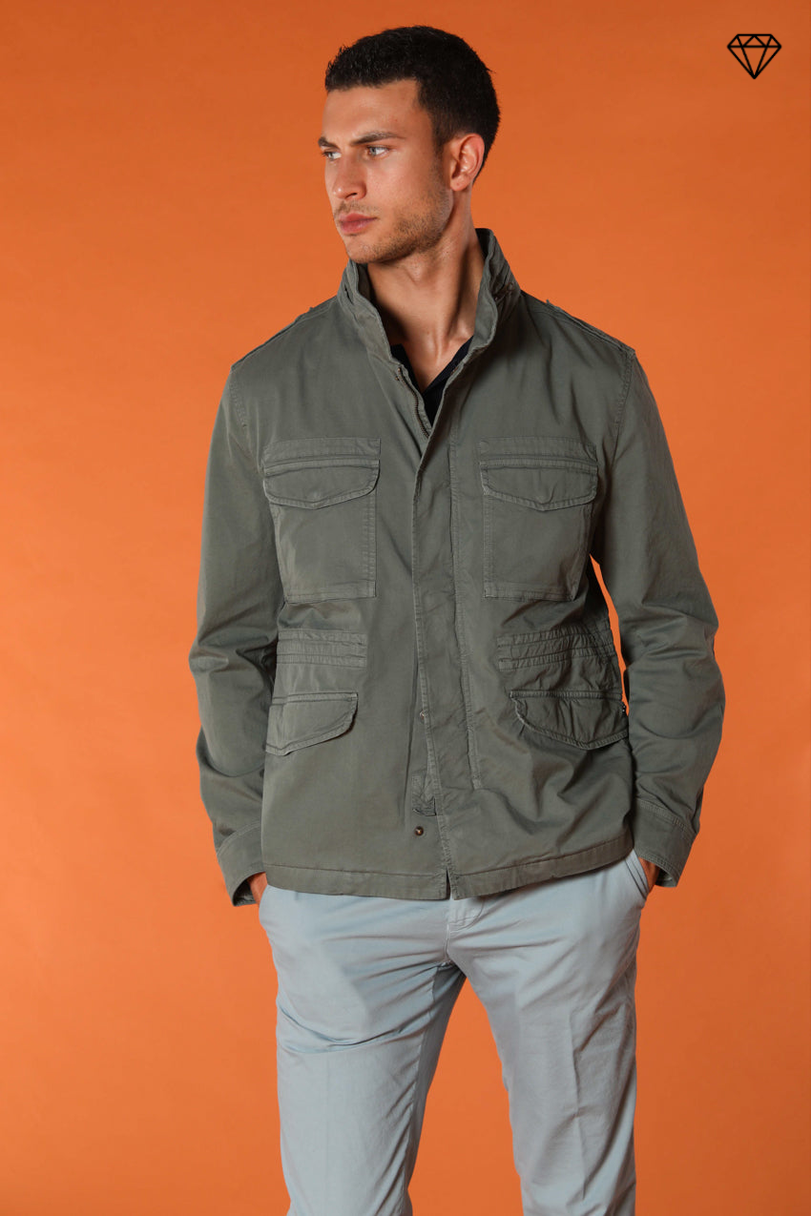 Immagine 1 di Field Jacket M74 uomo in twill di cotone pima leggero stretch colore verde di Mason's