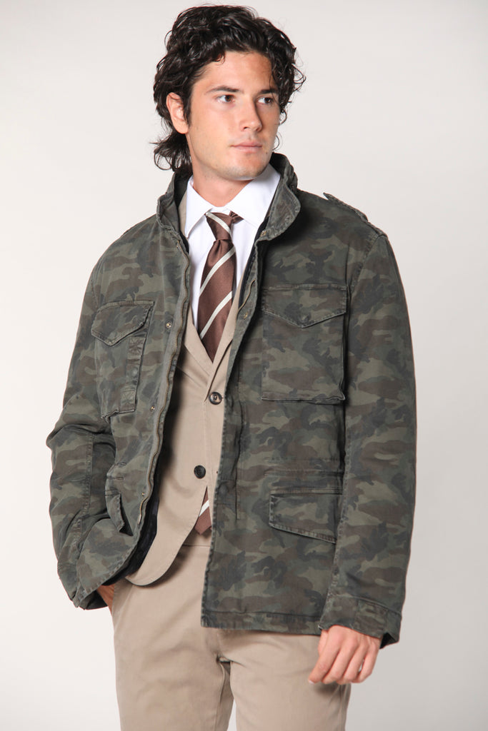 Jacket M74 Field Jacket pour homme en satin avec motif camouflage