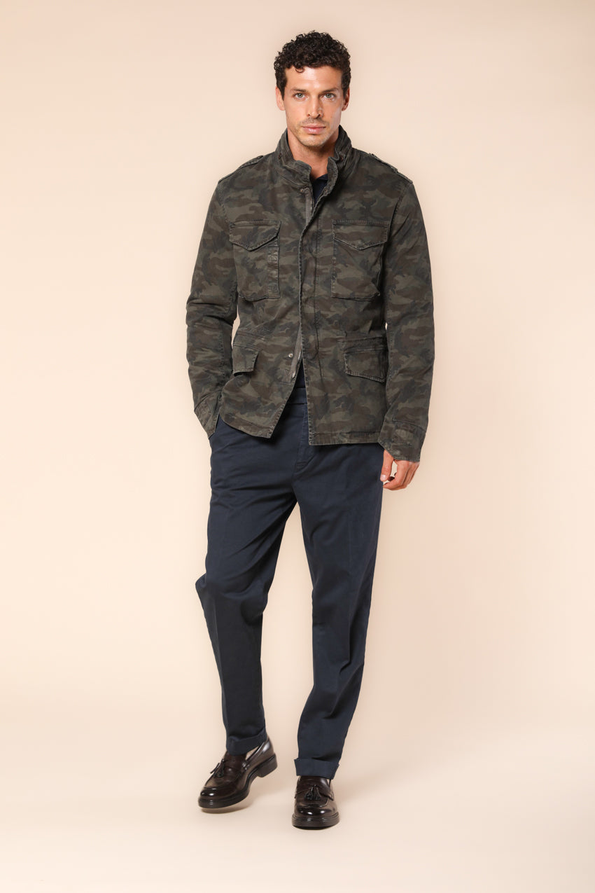 Field Jacket M74 uomo in raso camouflage slim fit