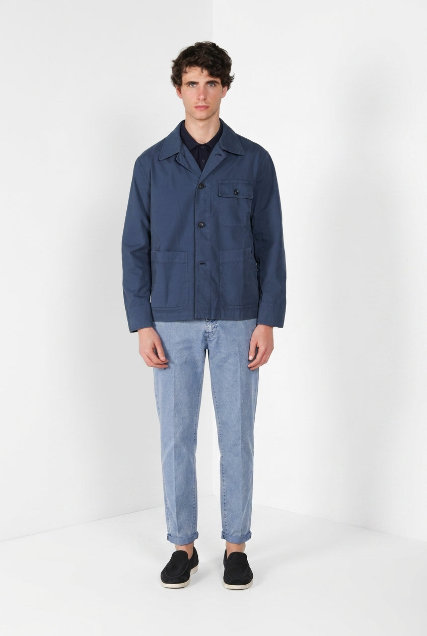 Work men's overshirt jacket in oxford canvas 