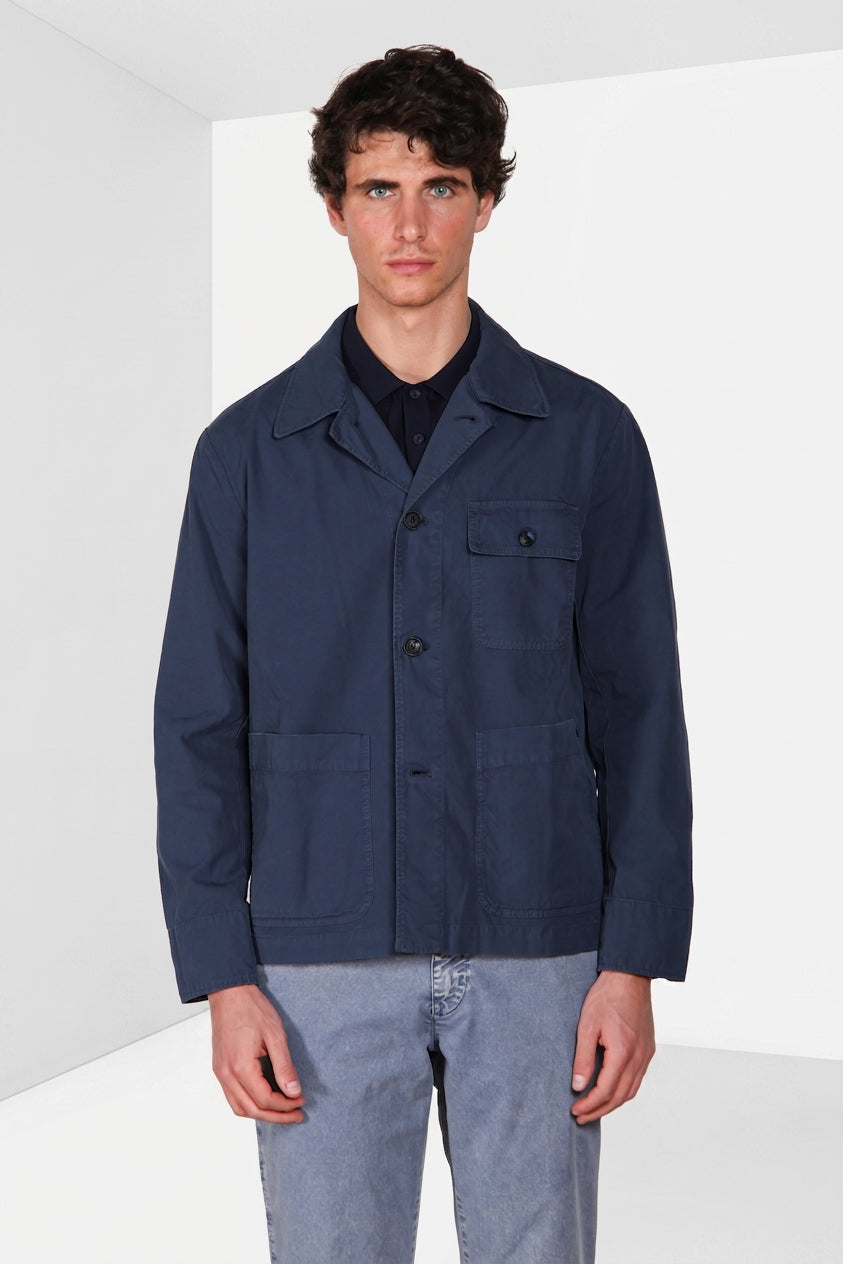 Work veste surchemise homme en toile oxford ①