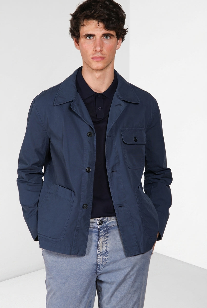Work veste surchemise homme en toile oxford ①