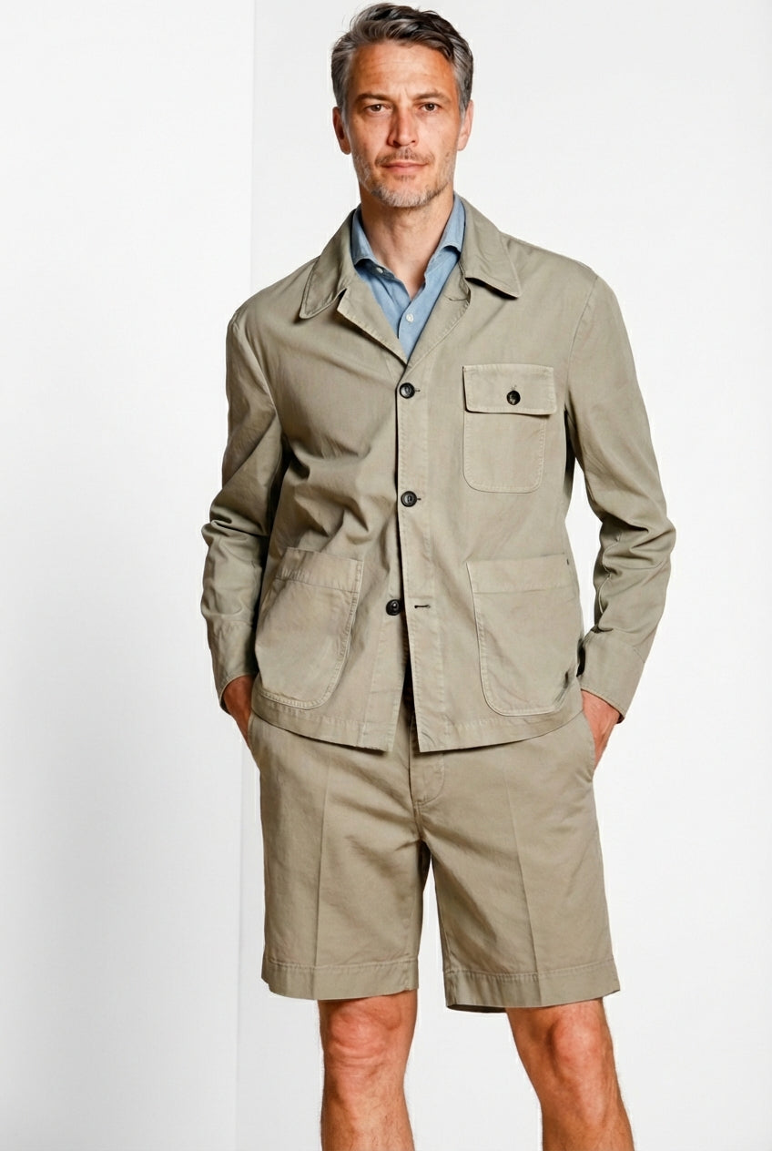 Work men's overshirt jacket in canvas oxford ①