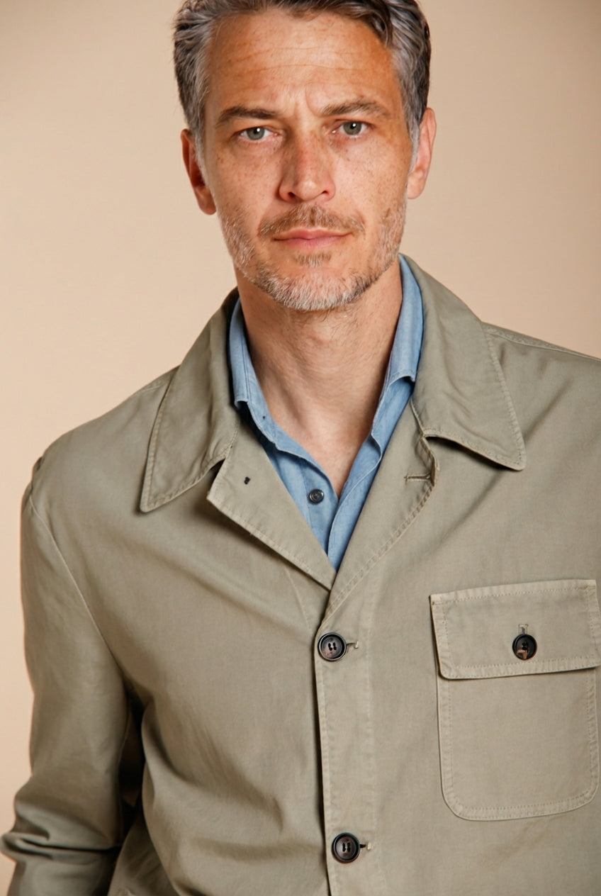 Work veste surchemise homme en toile oxford ①