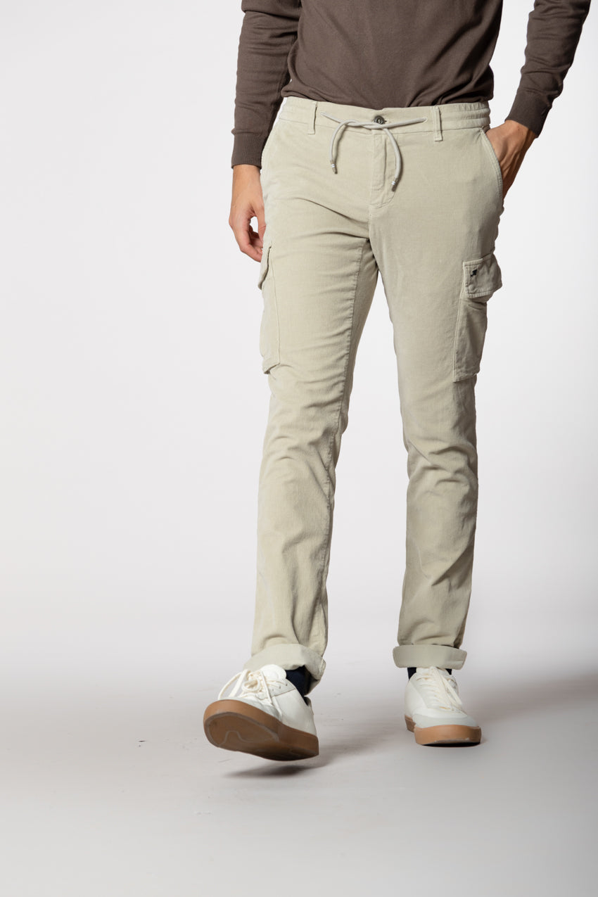 Chile Jogger Herren-Cargohose aus 1500-rippigem Samt extra slim fit