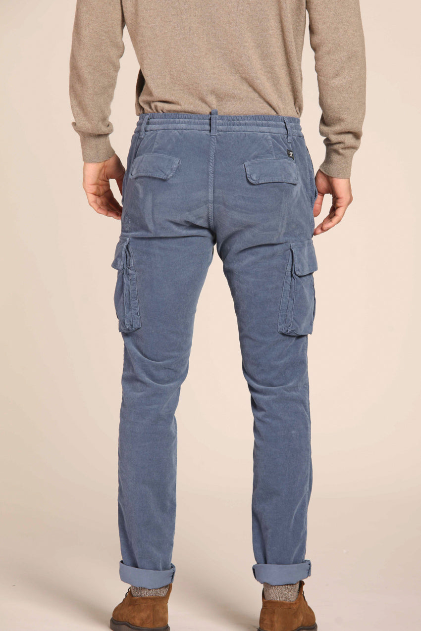 immagine 5 di cargo jogger uomo modello Chile colore azzurro scuro, fit extra slim di Mason's