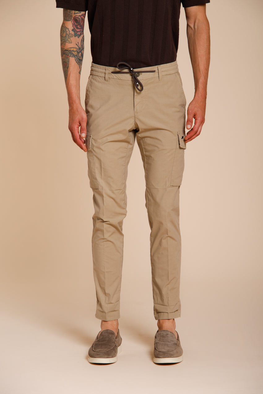 Chile Jogger pantalone cargo uomo in tela paracadute lyocell e cotone extra slim fit