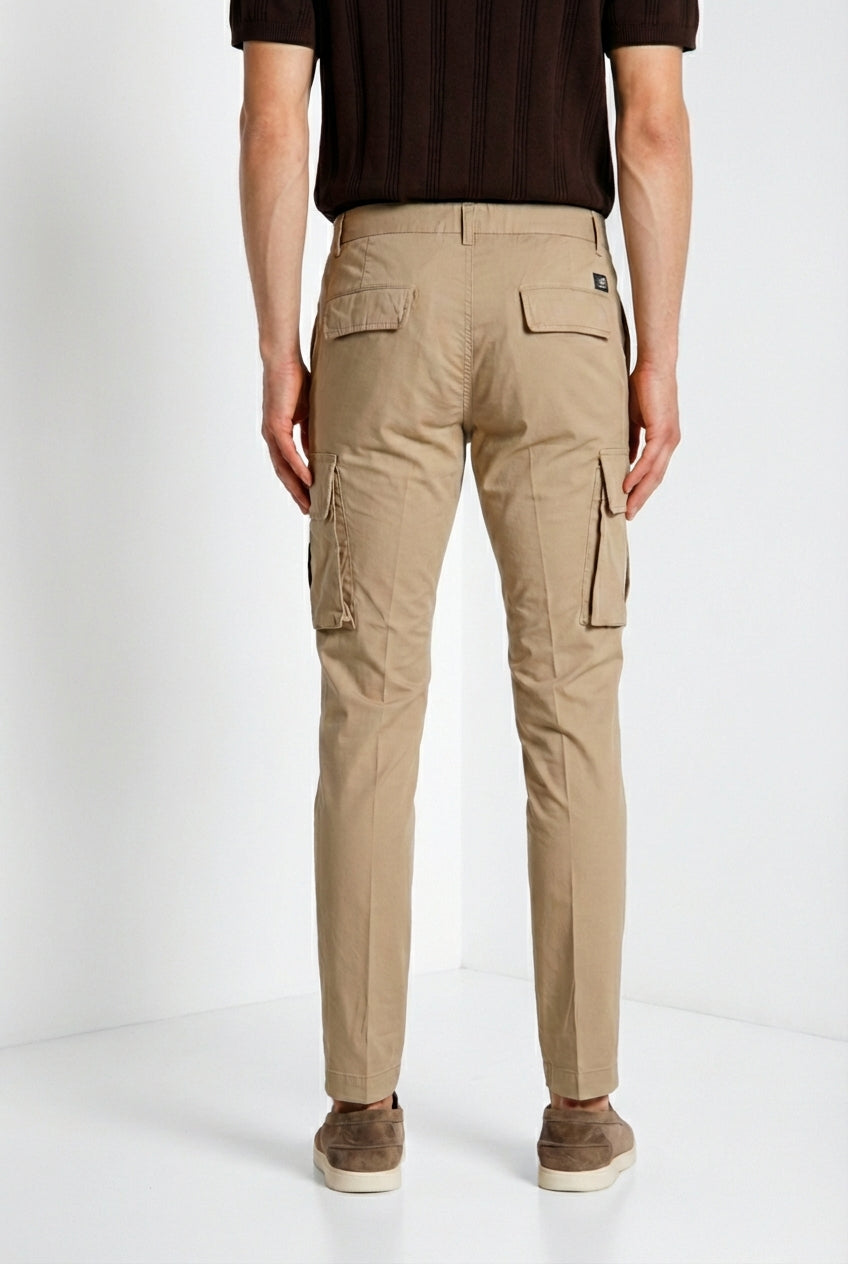 Chile Jogger pantalone cargo uomo in tela paracadute lyocell e cotone extra slim fit