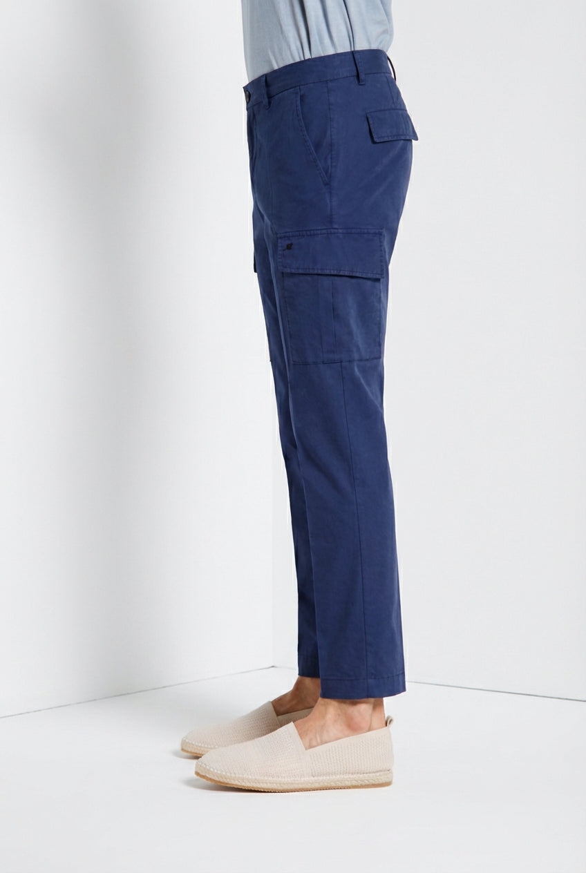 Chile Jogger men's cargo pants in lyocell and cotton parachute canvas extra slim fit