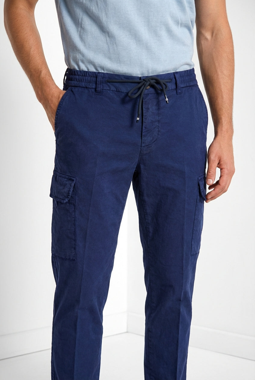 Chile Jogger men's cargo pants in lyocell and cotton parachute canvas extra slim fit