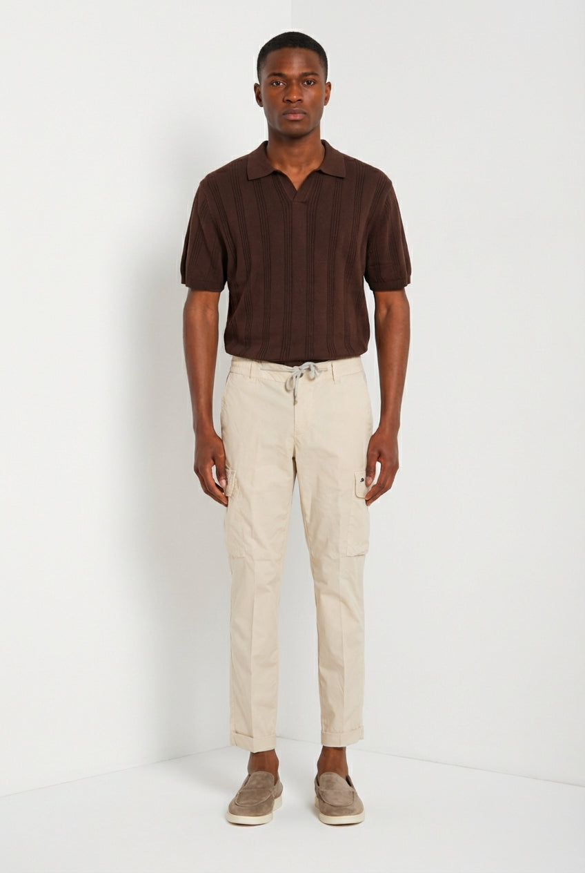 Chile Jogger men's cargo pants in lyocell and cotton parachute canvas extra slim fit