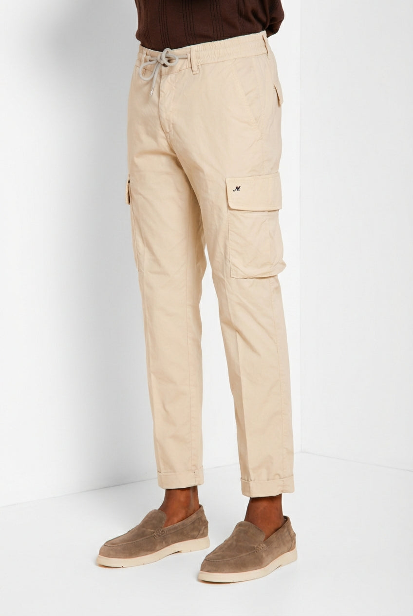 Chile Jogger men's cargo pants in lyocell and cotton parachute canvas extra slim fit