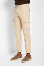 Chile Jogger men's cargo pants in lyocell and cotton parachute canvas extra slim fit