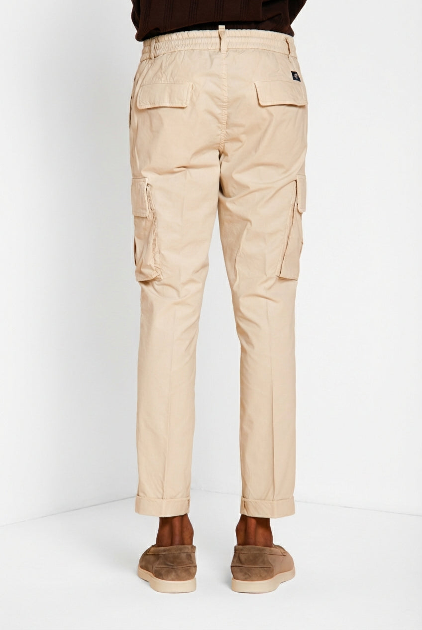 Chile Jogger men's cargo pants in lyocell and cotton parachute canvas extra slim fit