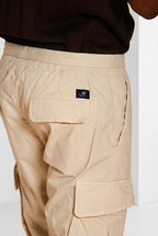 Chile Jogger men's cargo pants in lyocell and cotton parachute canvas extra slim fit