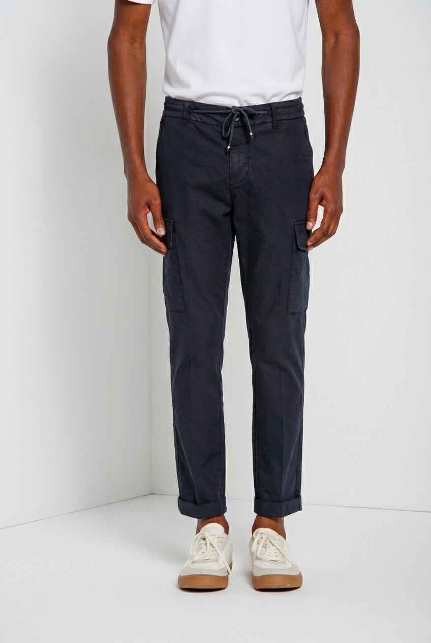 Chile Jogger men's cargo pants in lyocell and cotton parachute canvas extra slim fit