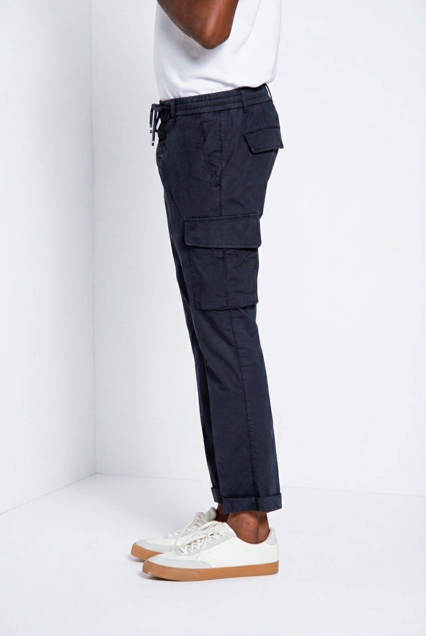 Chile Jogger men's cargo pants in lyocell and cotton parachute canvas extra slim fit