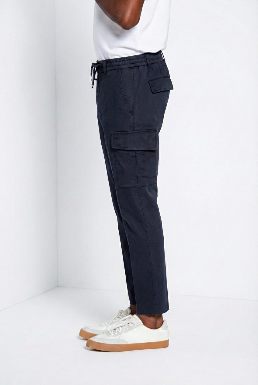 Chile Jogger men's cargo pants in lyocell and cotton parachute canvas extra slim fit