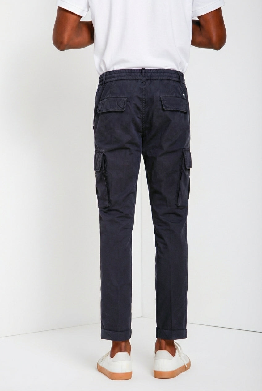 Chile Jogger men's cargo pants in lyocell and cotton parachute canvas extra slim fit