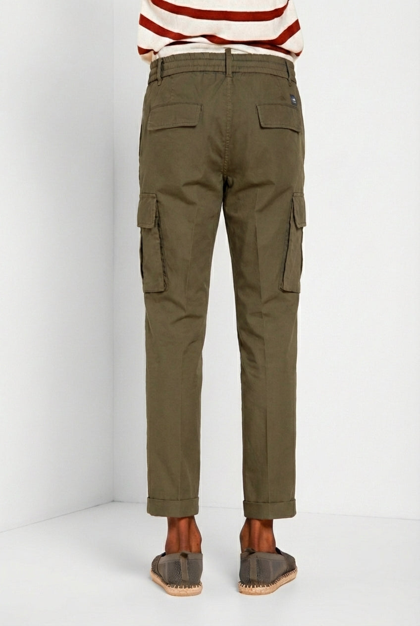 Chile Jogger men's cargo pants in lyocell and cotton parachute canvas extra slim fit