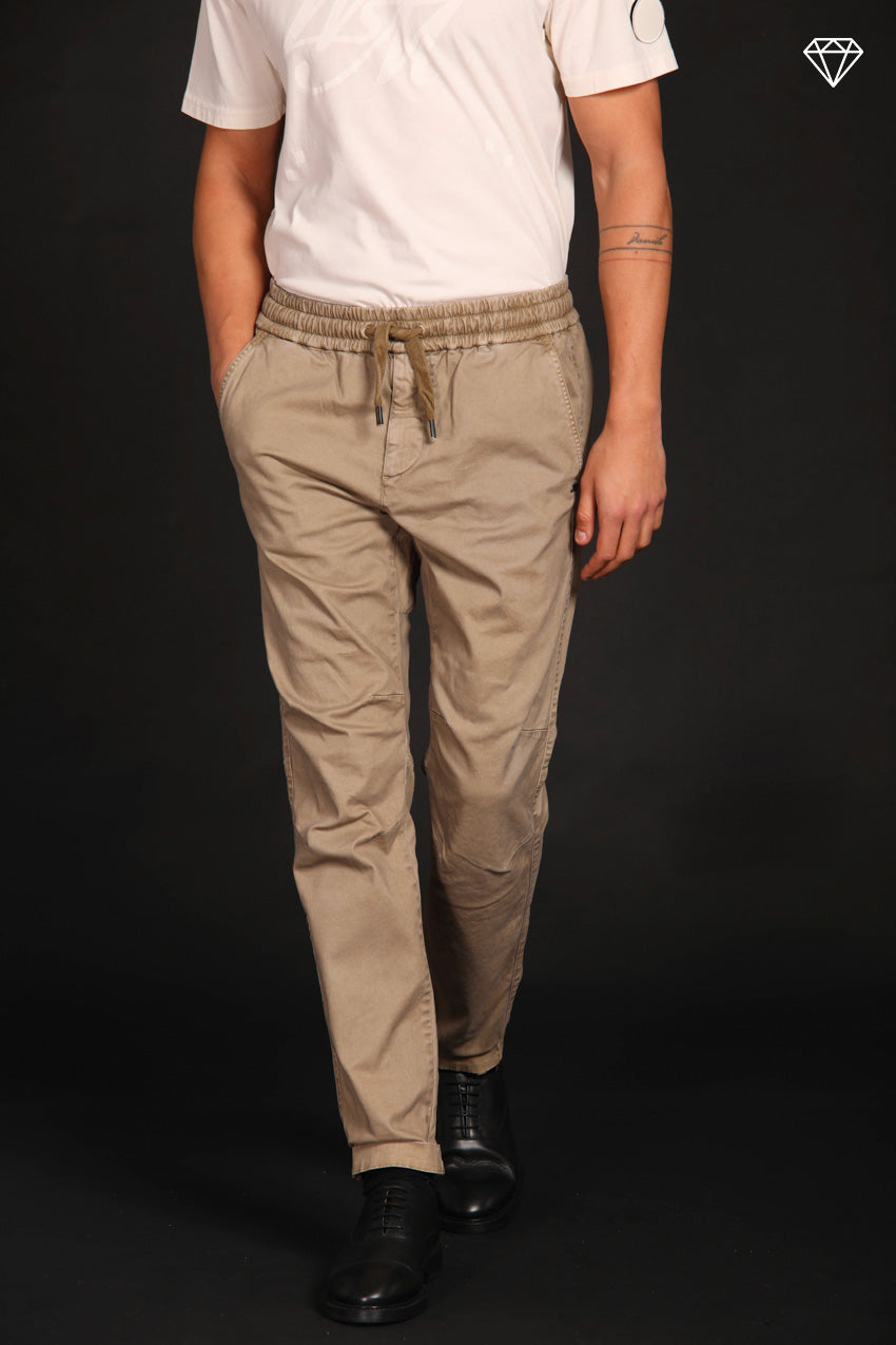 John Sack pantalone chino uomo in gabardina stretch limited edition carrot fit ①