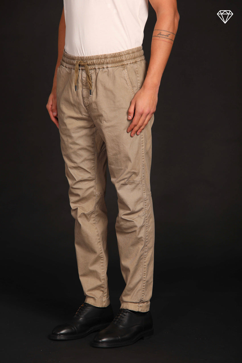 John Sack pantalone chino uomo in gabardina stretch limited edition carrot fit ①