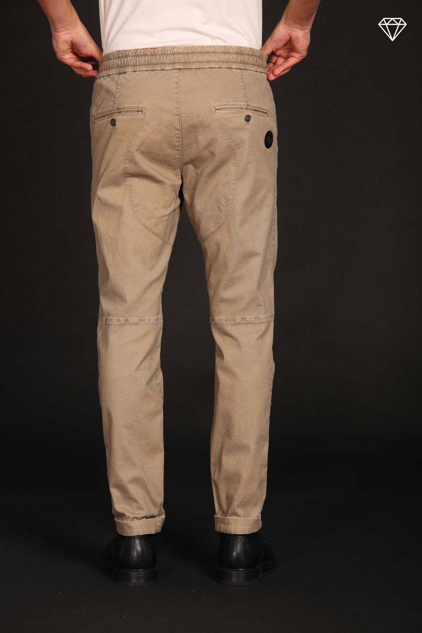 John Sack pantalone chino uomo in gabardina stretch limited edition carrot fit ①