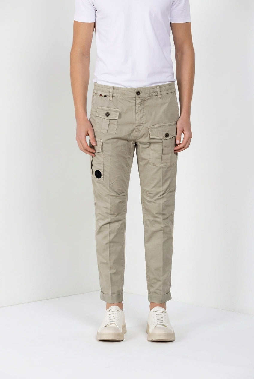 George Coolpocket pantalon cargo jogger homme en gabardine stretch Logo Edition carrot fit ①