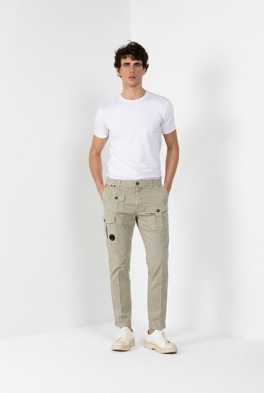 George Coolpocket pantalon cargo jogger homme en gabardine stretch Logo Edition carrot fit ①
