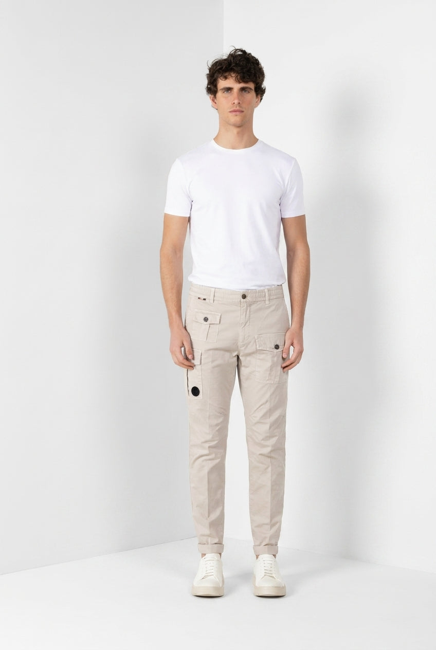 George Coolpocket pantalon cargo jogger homme en gabardine stretch Logo Edition carrot fit ①