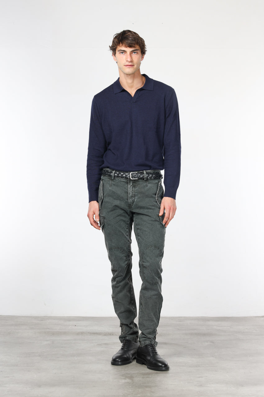 Bolivia pantalone cargo uomo in gabardina regular fit
