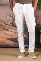 Immagine 1 di Chile pantalone cargo uomo in cotone pima regular fit colore bianco di Mason's