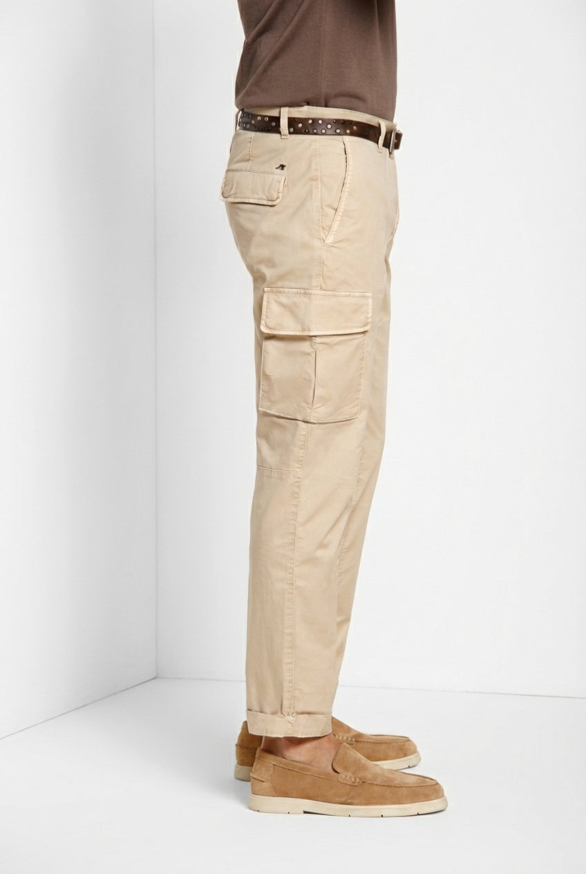 Chile pantalone cargo uomo in gabardina stretch regular fit