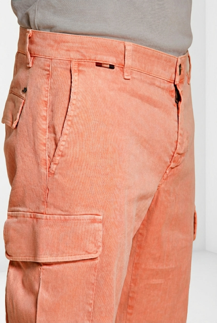 Chile delamere pantalon cargo homme en twill lin et coton regular fit