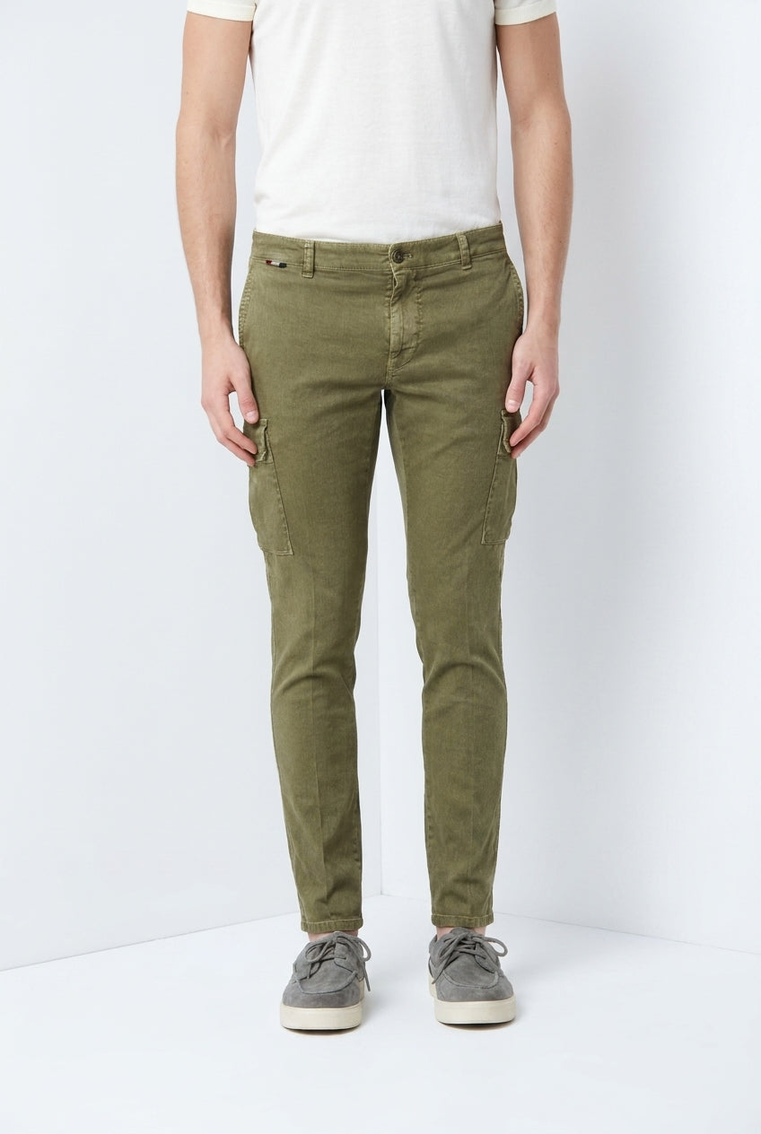 Chile delamere pantalon cargo homme en twill lin et coton regular fit