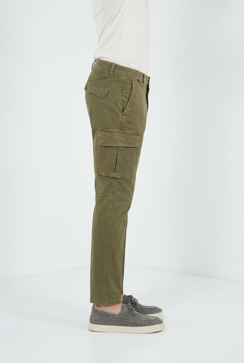 Chile delamere pantalon cargo homme en twill lin et coton regular fit