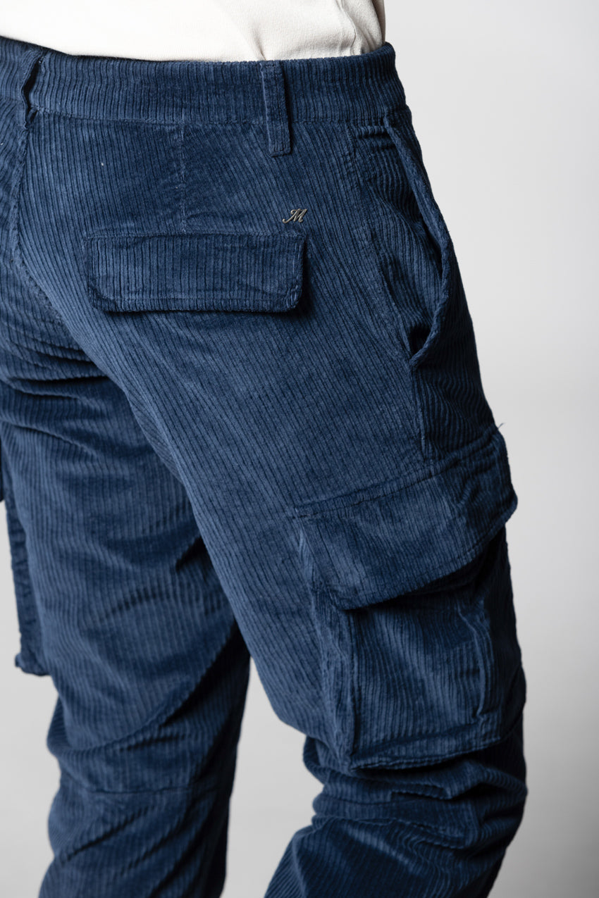 Pantalon Cargo Homme Chile Bleu Marine en Velours Côtelé ançais | Mason's – Mason's Pantalon Cargo Homme Chile Bleu Marine en Velours Côtelé ançais | Mason's – Mason's