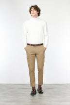 Chile pantalone cargo uomo in cotone stretch trama diagonale regular fit