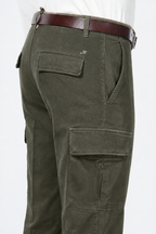 Chile pantalone cargo uomo in cotone stretch trama diagonale regular fit