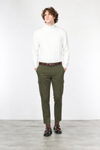 Chile pantalone cargo uomo in cotone stretch trama diagonale regular fit