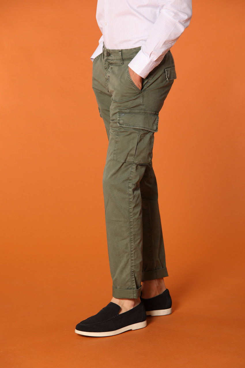 Chile  pantalone cargo uomo in twill di cotone pima leggero special washing  extra slim fit