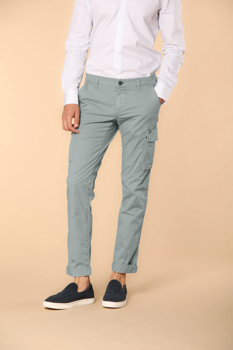 Chile  pantalone cargo uomo in twill di cotone pima leggero special washing  extra slim fit